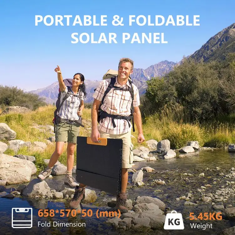 36V 200W 4-fold Hand Withdrawal Folding Solar Panel for Portable Power Station